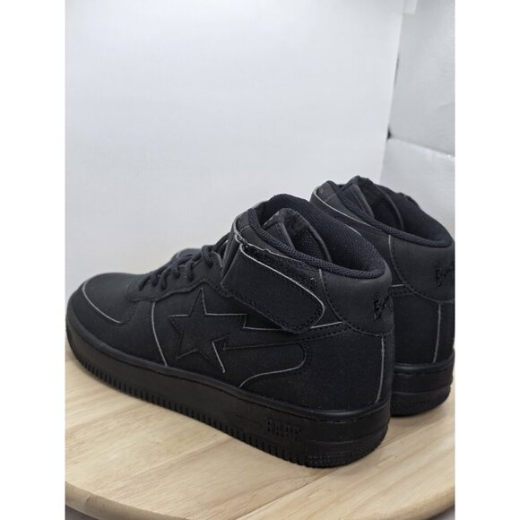 Authentic a bathing ape BAPE STA Foot Soldier black Suede mens size US 8 NEW - Picture 7 of 10